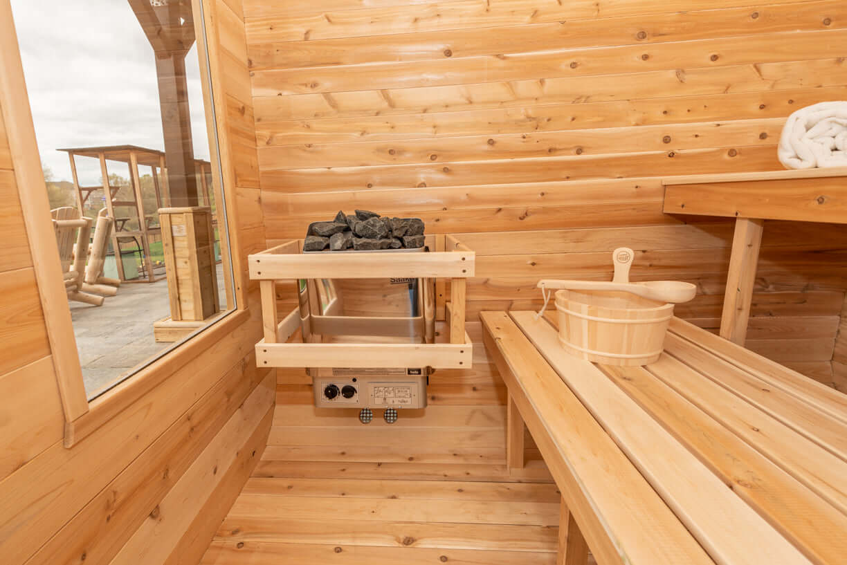 Dundalk CT Luna 4 Person Barrel Sauna - Infinity Saunas