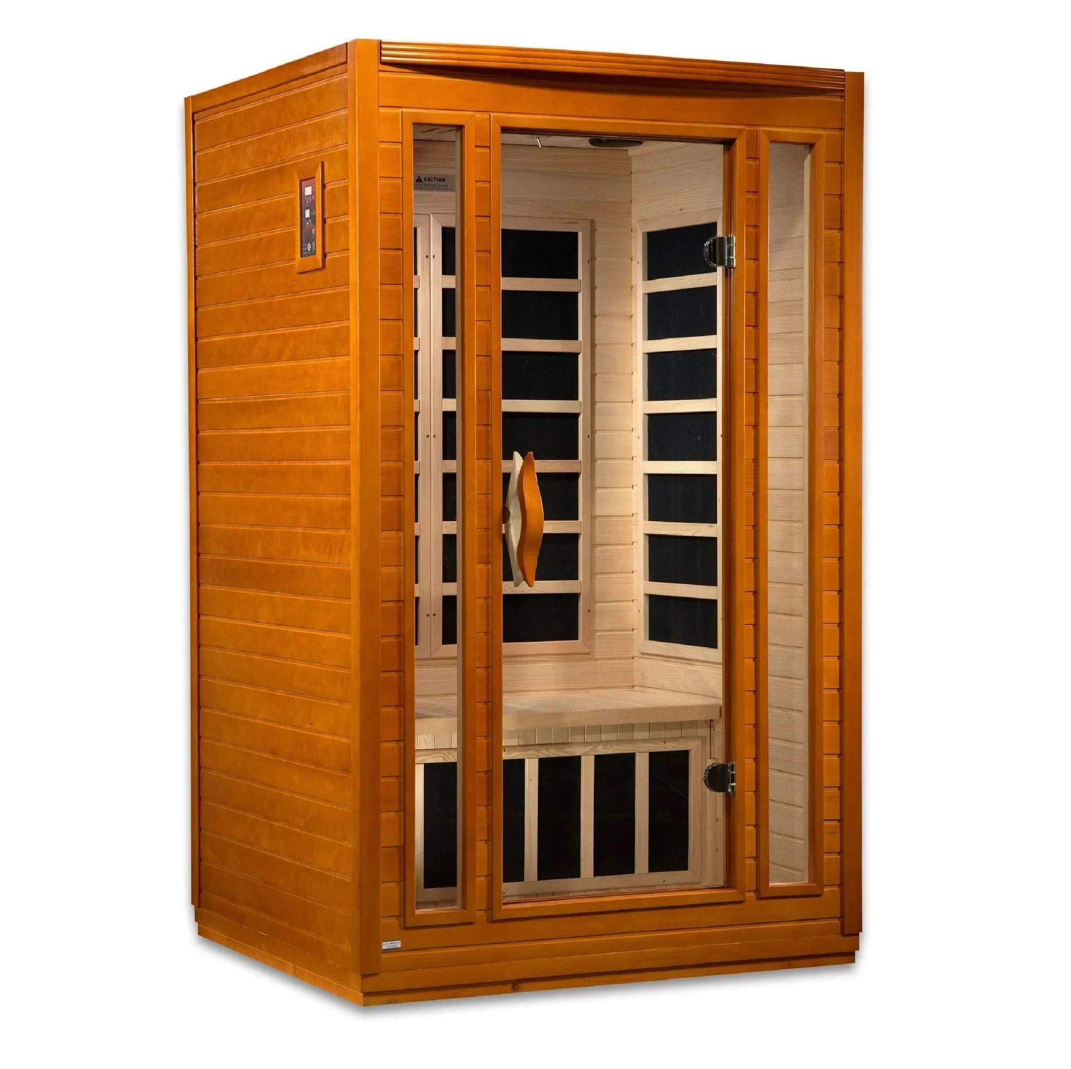 Dynamic San Marino Elite 2-person FAR infrared sauna DYN-6206-01 with ultra low EMF heating system and premium Canadian Hemlock indoor design