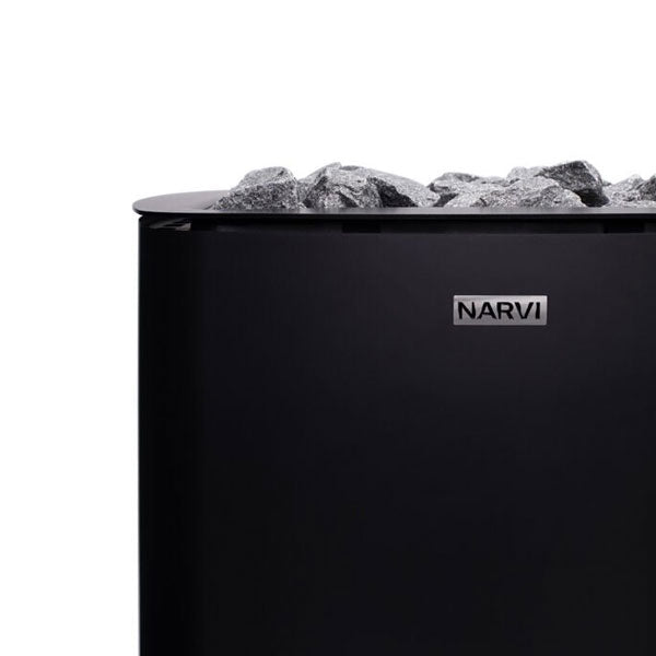 Narvi NC Black wood burning sauna heater side view