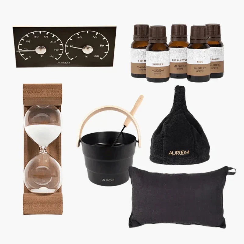Auroom Premium Sauna Accessories Package – Complete Luxury Sauna Set for Home Use