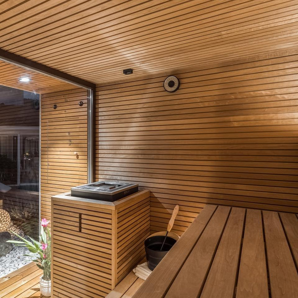 Auroom Arti Modern Outdoor Sauna with Natural Wood Finish