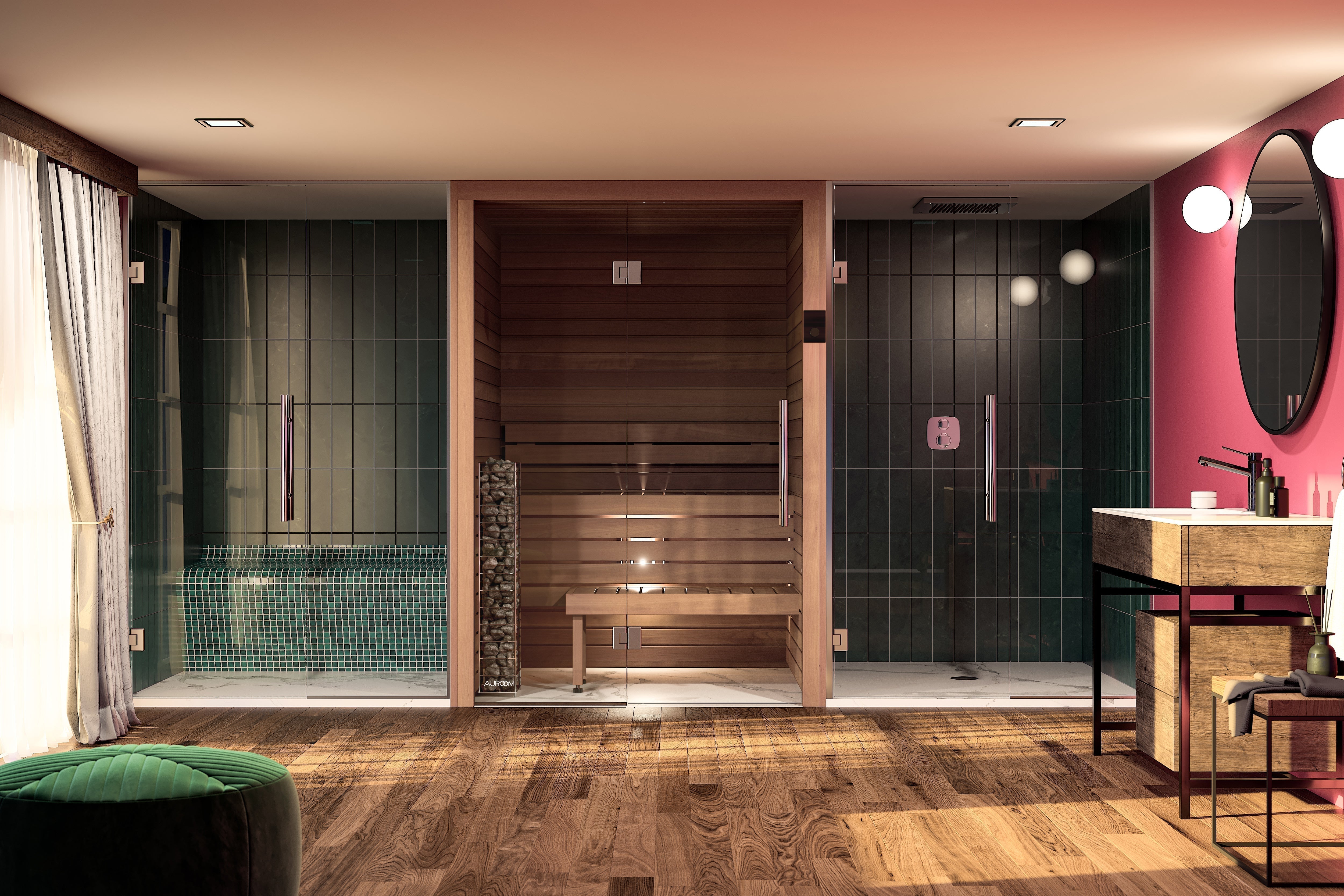 Auroom Cala Glass DIY Modular Sauna Cabin for Home Wellness