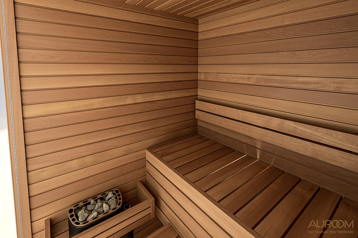Auroom Premium 4 Person Home Sauna in Aspen Wood Finish