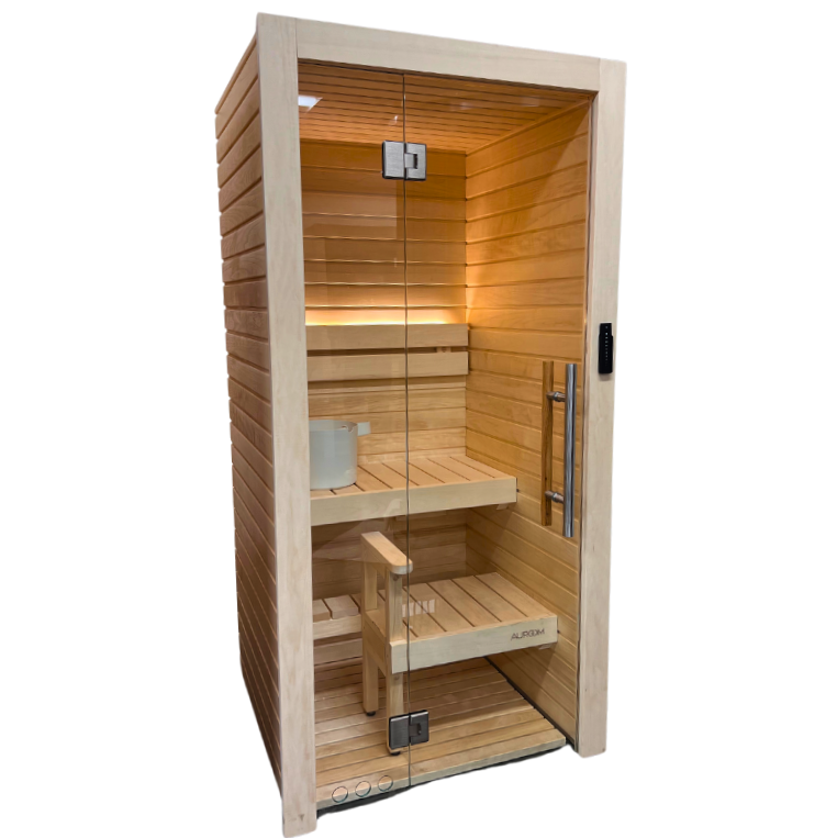 Luxury Auroom Home Sauna Kit with Full Glass Front Panel