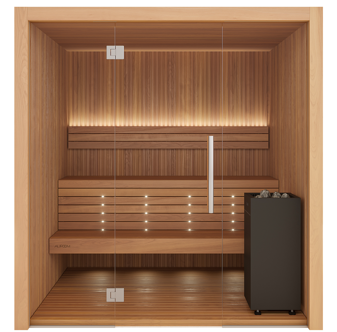 Auroom Libera Glass Cabin Sauna Kit – Luxury Indoor Sauna with Glass Front