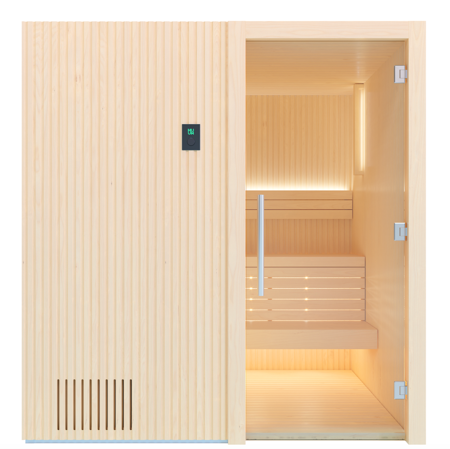 Auroom Libera Indoor Sauna with modern glass front design