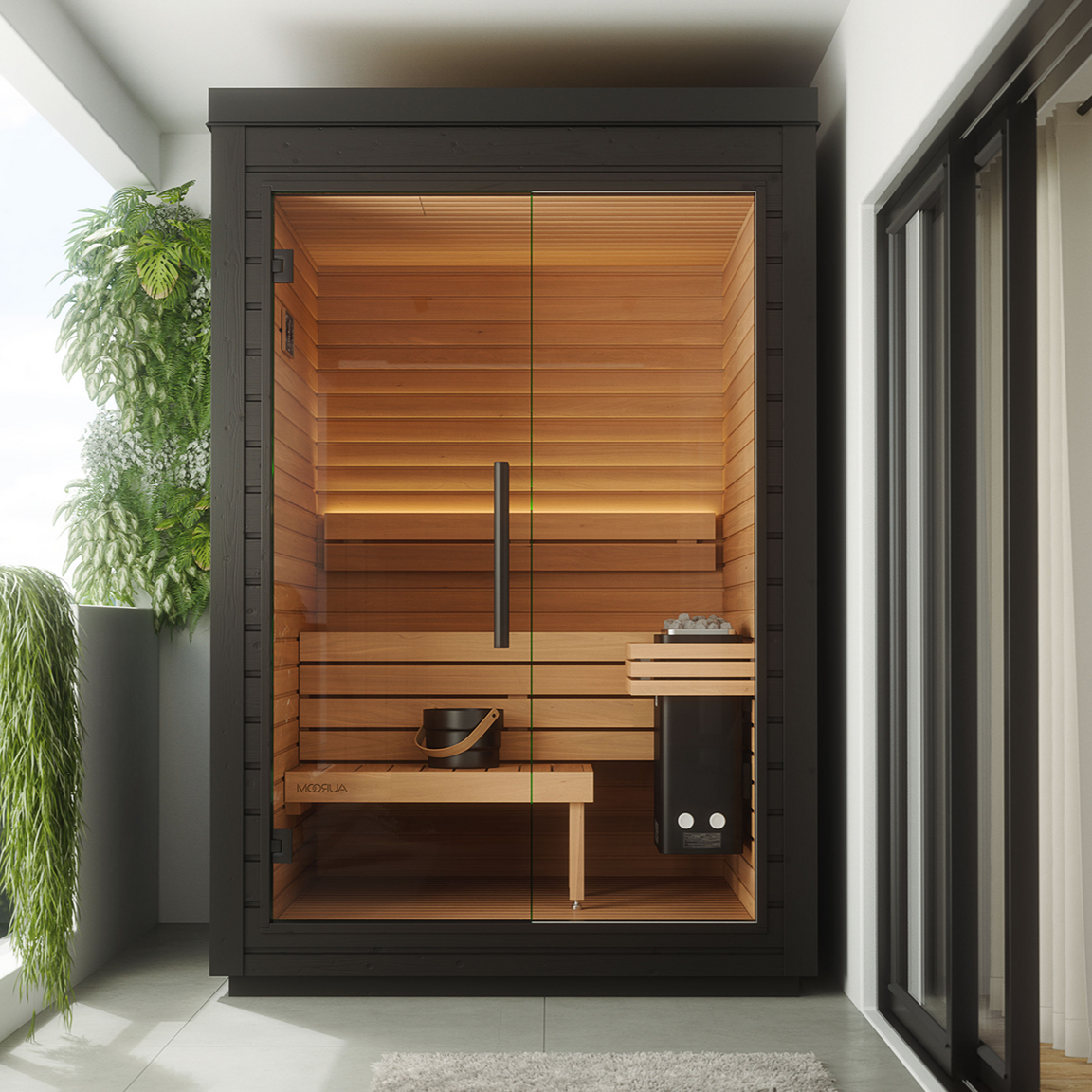 Auroom Mira Luxury Backyard Sauna with Modern Glass Design
