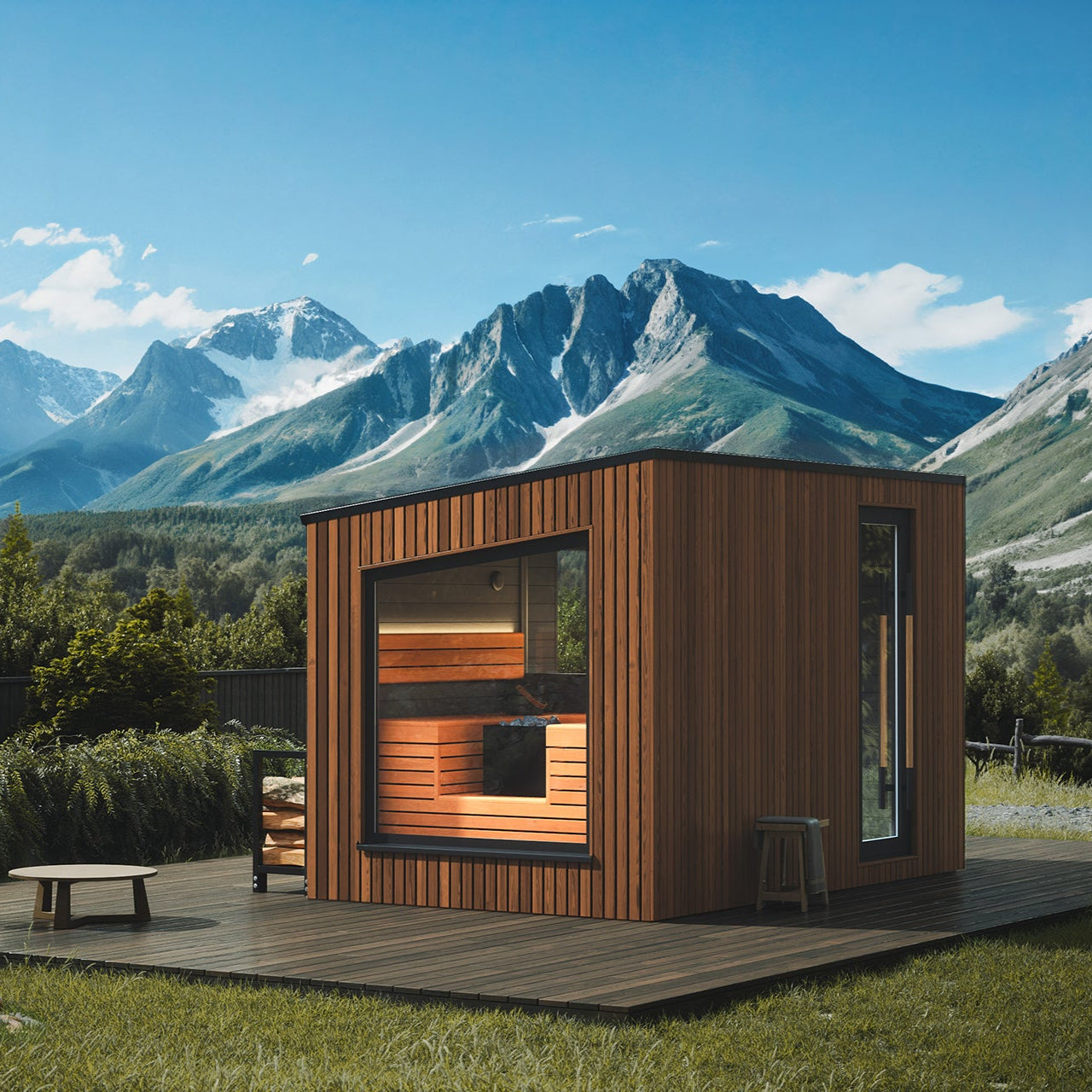 Auroom Terra Modern Wooden Backyard Sauna – 5 Person Capacity