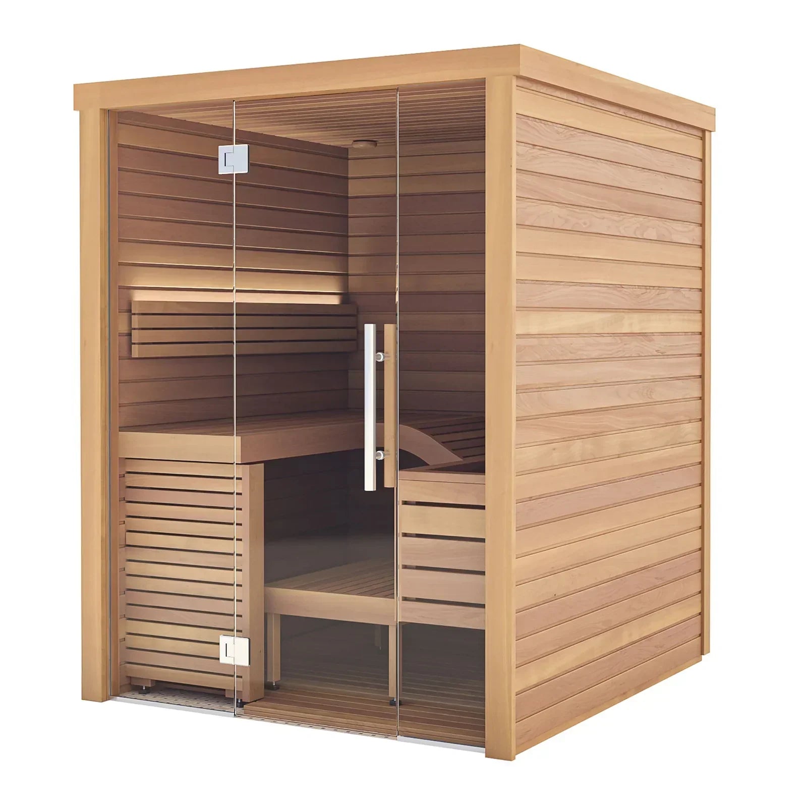 Auroom Baia 2-Person Indoor Sauna Kit with Full Glass Front