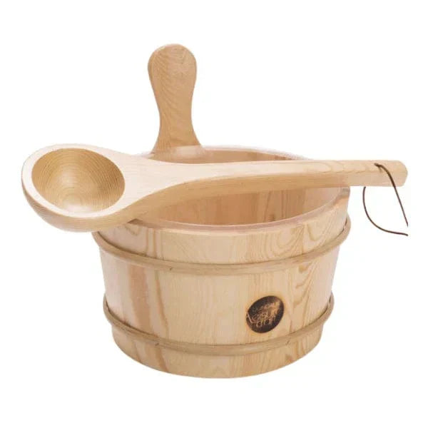 Dundalk LeisureCraft Wooden Sauna Bucket and Ladle Set