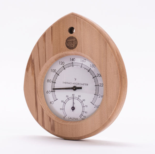 Dundalk LeisureCraft Sauna Thermometer – Wood Outdoor Temperature Gauge