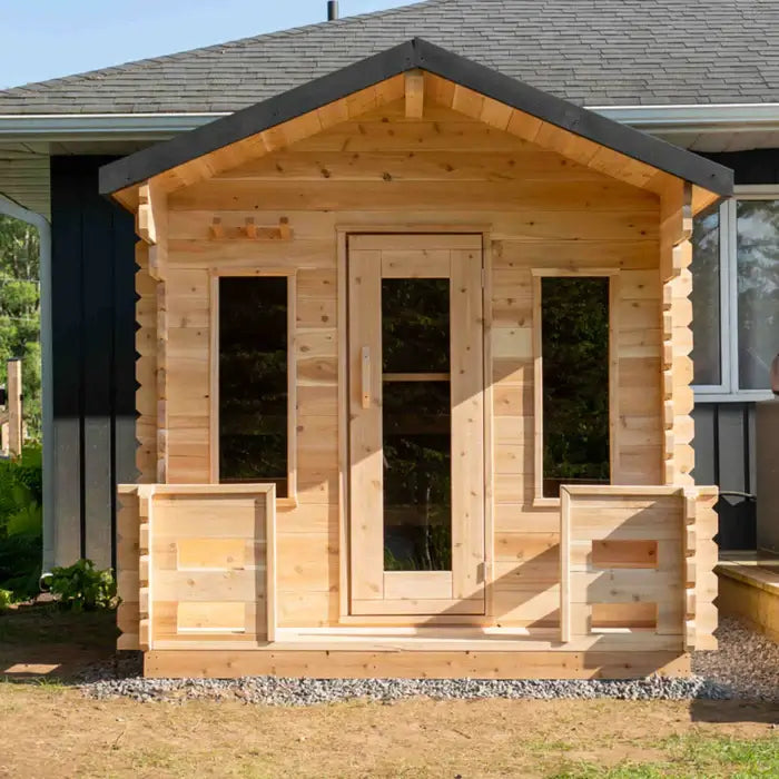 Dundalk Georgian Cabin Sauna with Porch Front View