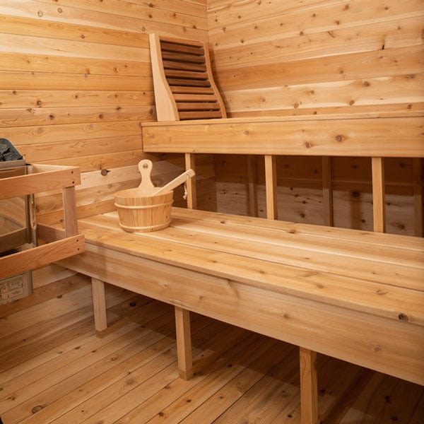Dundalk LeisureCraft Luna Sauna – Rustic Cedar Wood Home Spa Cabin