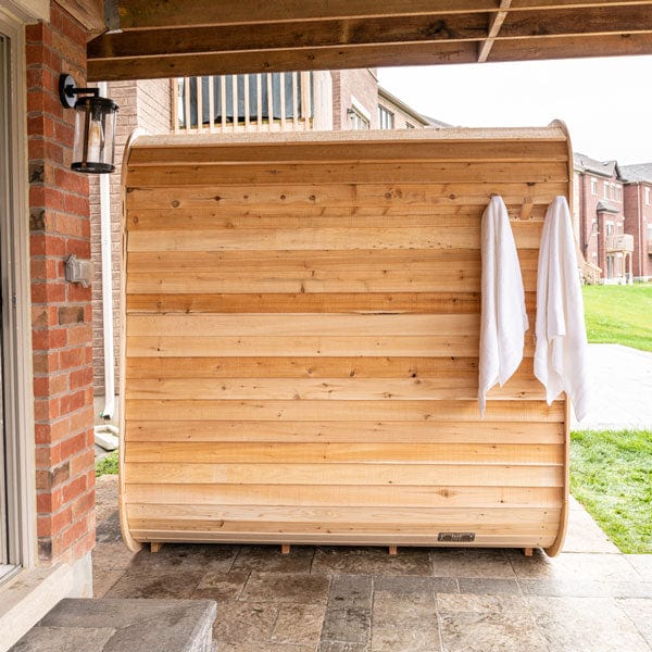 Dundalk LeisureCraft CT Luna Barrel Sauna 4 Person Outdoor Cedar Spa