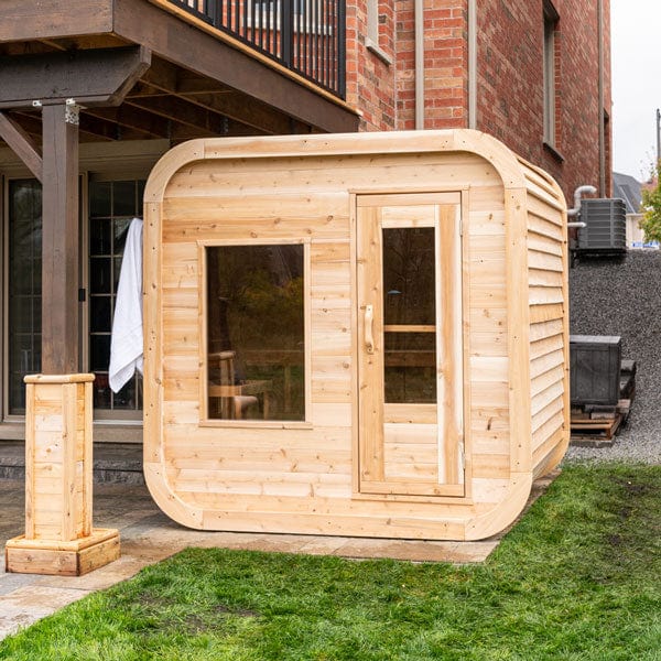 Dundalk LeisureCraft CT Luna 4 Person Barrel Sauna – Canadian Timber Cedar Wood