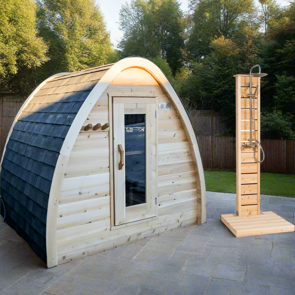 CT MiniPOD 4 person sauna cabin outdoor backyard spa unit Dundalk Leisure
