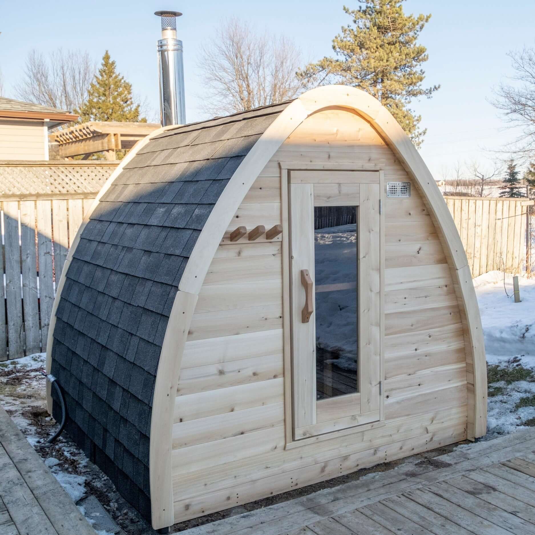 Canadian Timber MiniPOD Sauna by Dundalk Leisure 4 person compact garden sauna