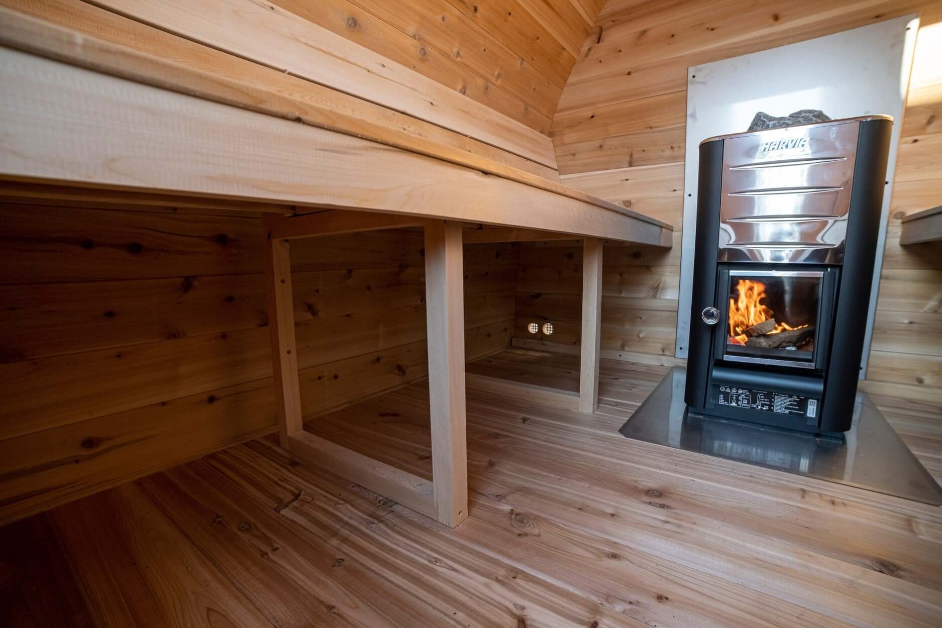 MiniPOD Sauna CTC77MW luxury outdoor cedar sauna for 2–4 people