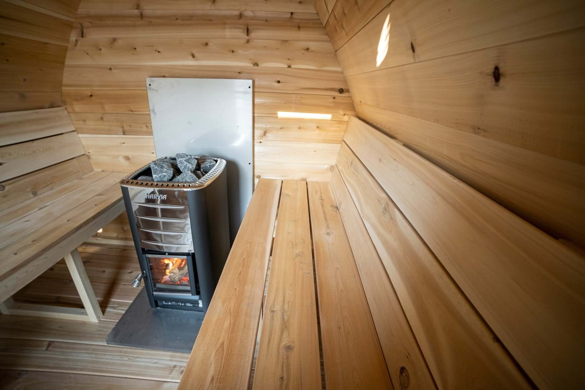 CT MiniPOD 7x7 outdoor sauna cabin with premium cedar construction