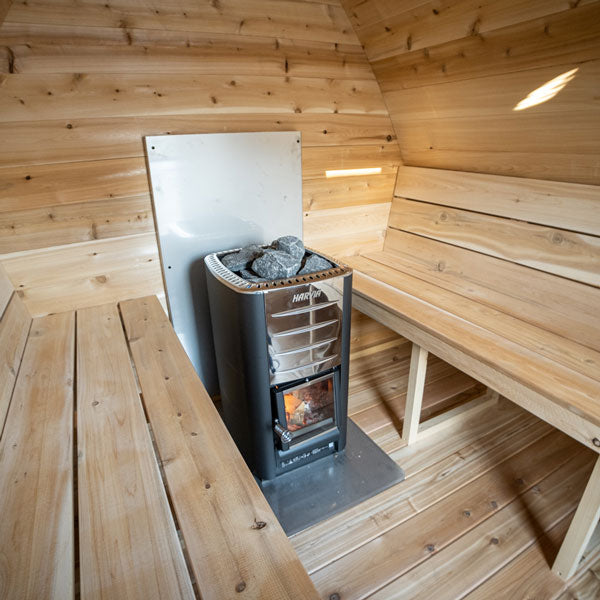CT MiniPOD 4 person outdoor sauna by Dundalk Leisure Eastern White Cedar