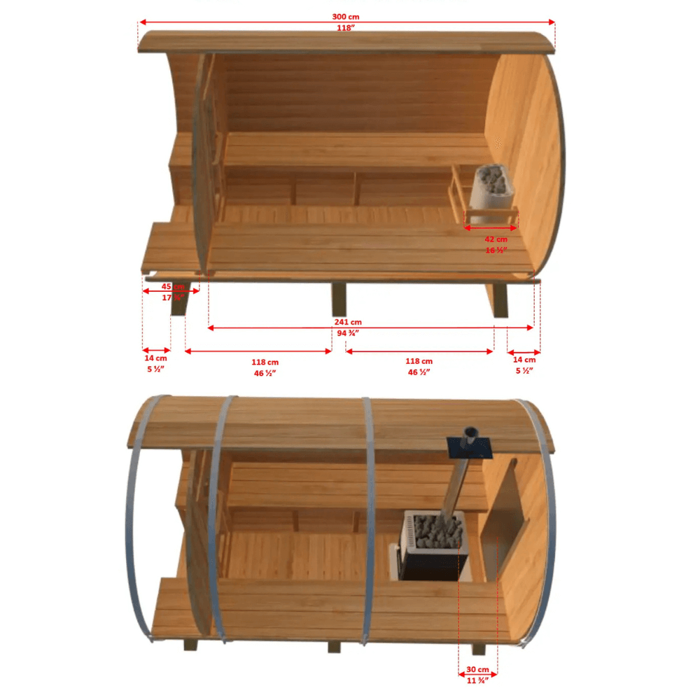 Outdoor Family Sauna – Dundalk CT Tranquility Barrel Design