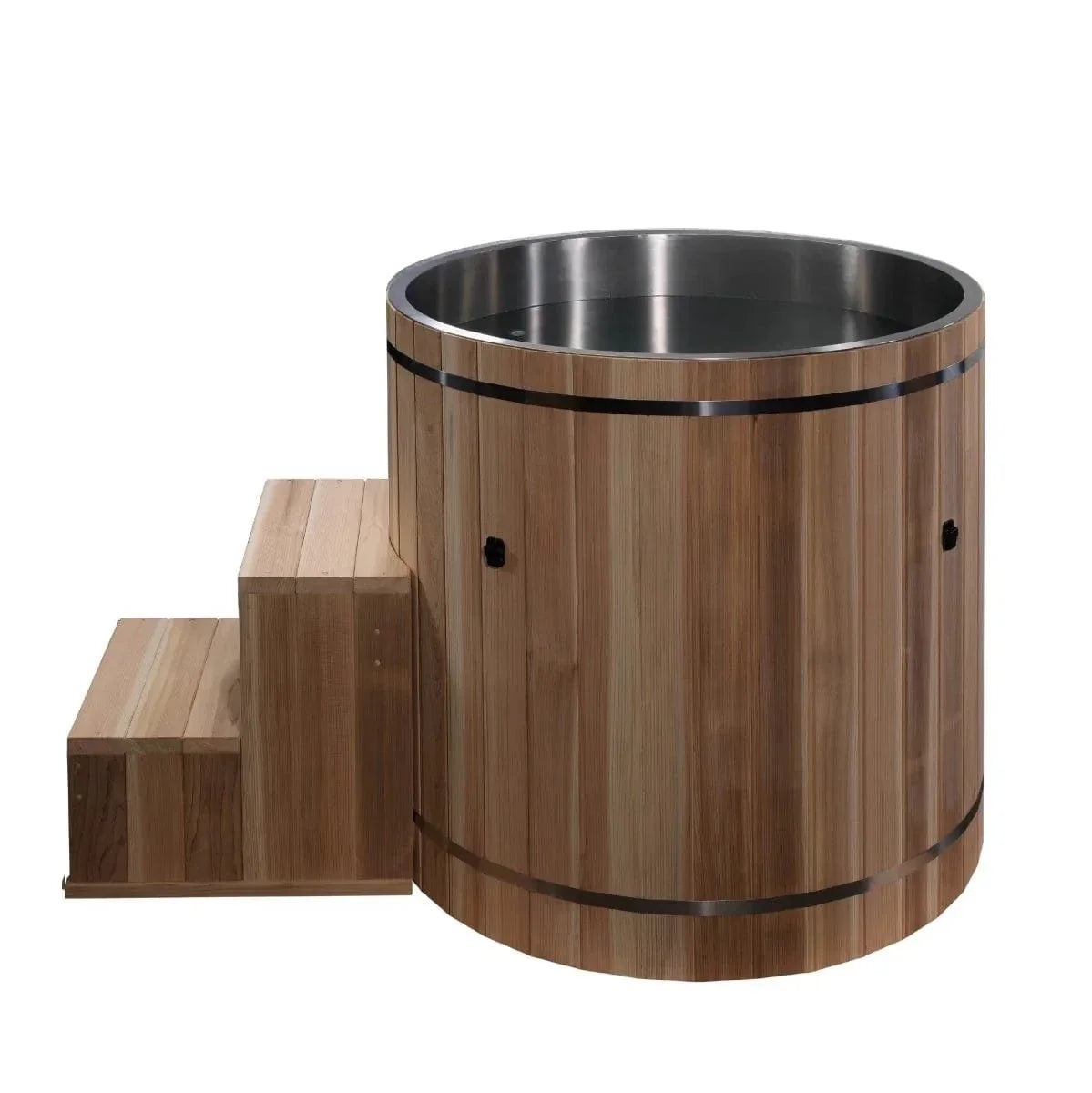 Dynamic Cold Therapy Stainless Steel Cold Plunge Tub – 304 Stainless Steel Interior, Pacific Cedar