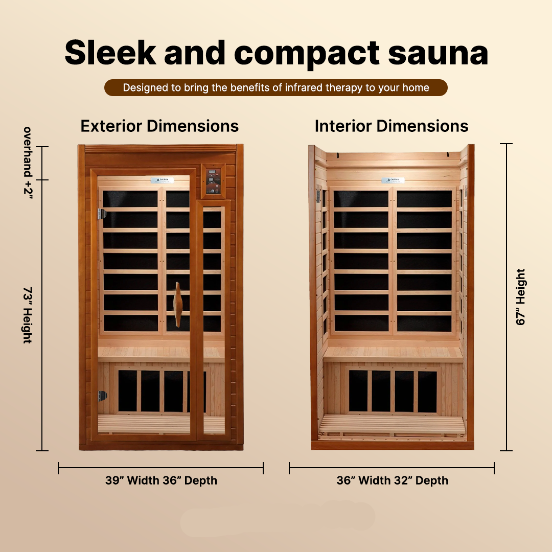 Dynamic "Barcelona" 1-2-person Low EMF FAR Infrared Sauna DYN-6106-01
