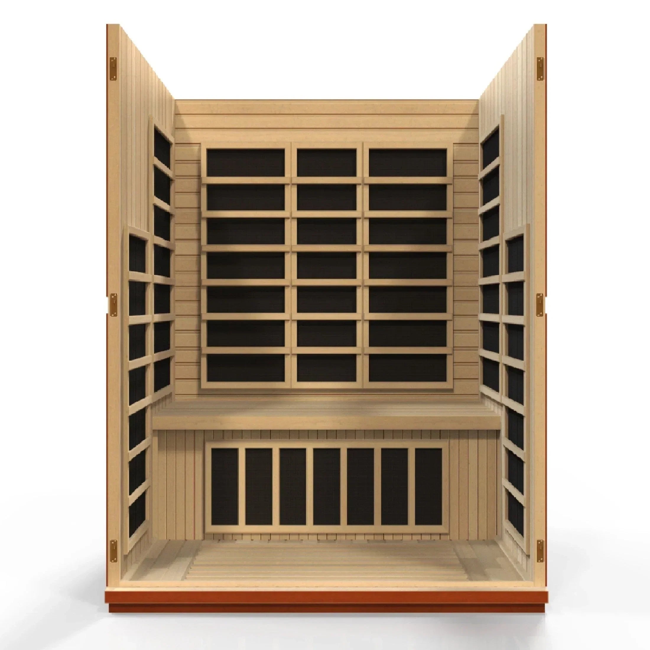 Home spa Dynamic Bellagio 3-Person Infrared Sauna featuring modern design, Bluetooth audio system, and soothing chromotherapy lighting experience.