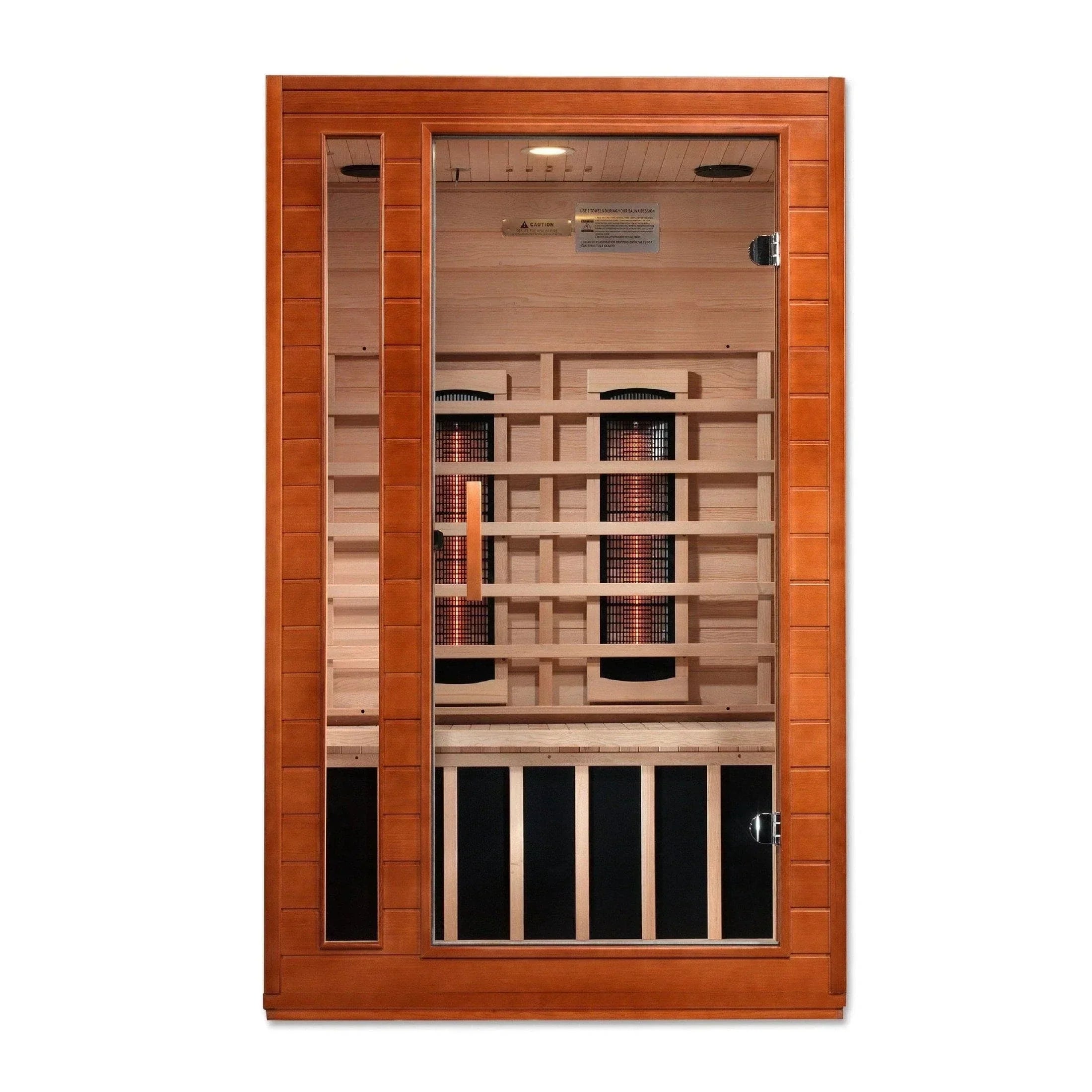 Dynamic Vittoria 2-Person Ultra Low EMF FAR Infrared Canadian Hemlock Sauna space-conscious cabin
