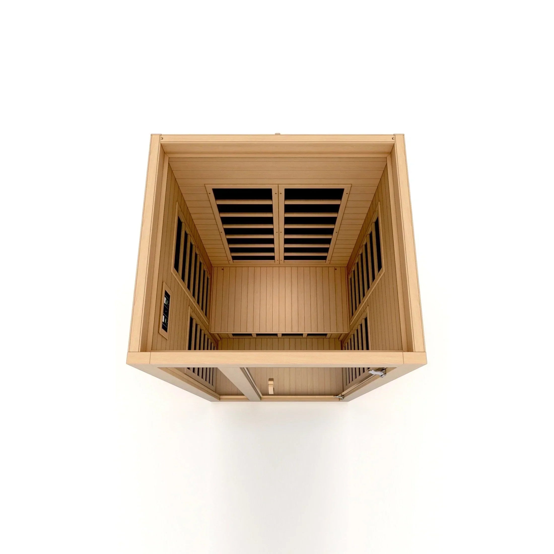 Dynamic Gracia infrared sauna cabin with ergonomic design, low EMF heating technology, and easy indoor installation