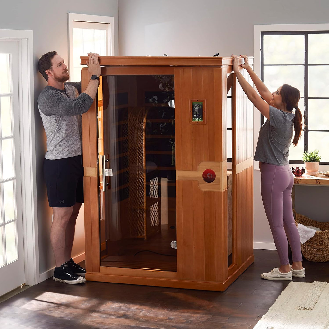 Dynamic Saunas Venice DYN-6210-01 2-person infrared sauna with Low EMF FAR heating system designed for deep relaxation and muscle relief at home