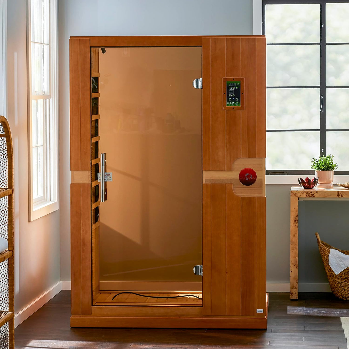 Dynamic Venice 2-person infrared sauna DYN-6210-01 Low EMF FAR sauna with Canadian Hemlock wood for relaxation, recovery, and indoor wellness