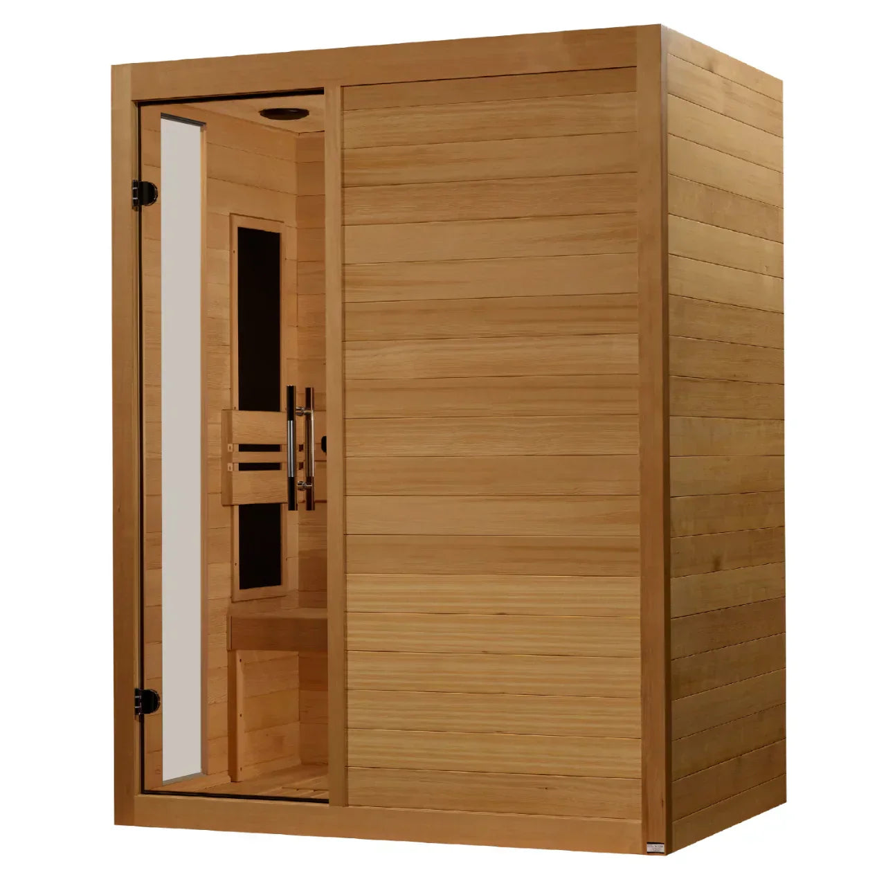 Dynamic Toscana 3 Person Infrared Sauna 2026 model featuring low EMF FAR infrared heating, premium Canadian Hemlock wood construction, and elegant indoor wellness spa cabin design.