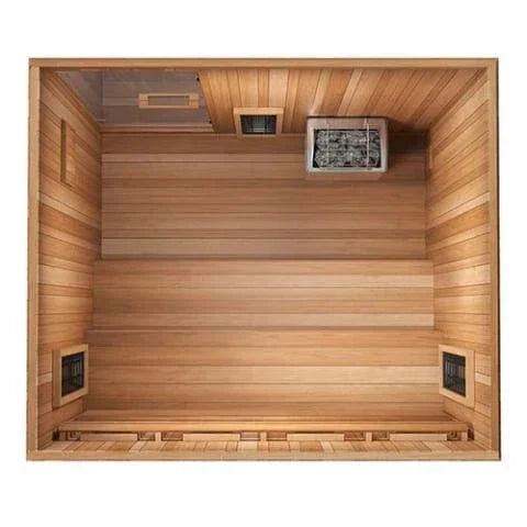 Finnmark Trinity XL Canadian Hemlock Sauna Interior View