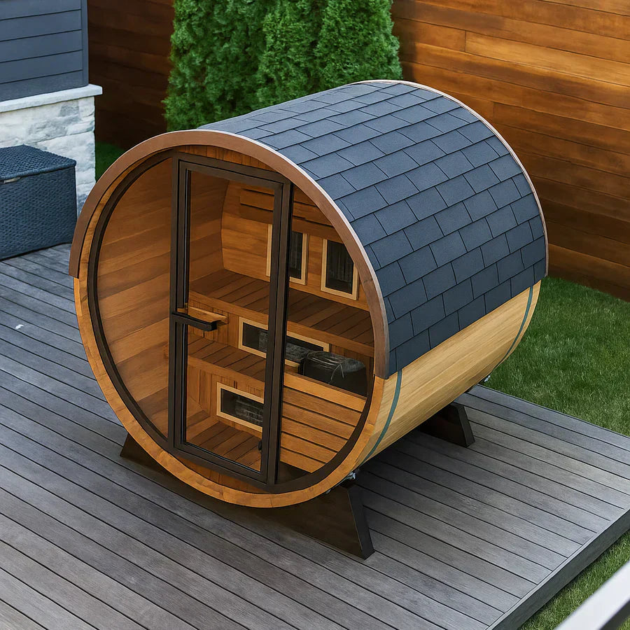 Finnmark FD-6 Outdoor Barrel Sauna Combining Steam and Infrared Heat