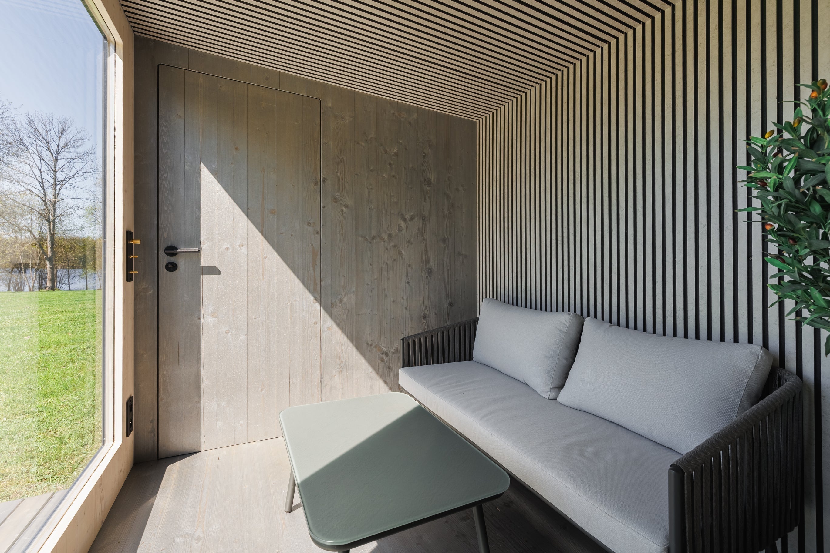 Genevas St. Moritz Outdoor Sauna with Lounge & Shower Cabin