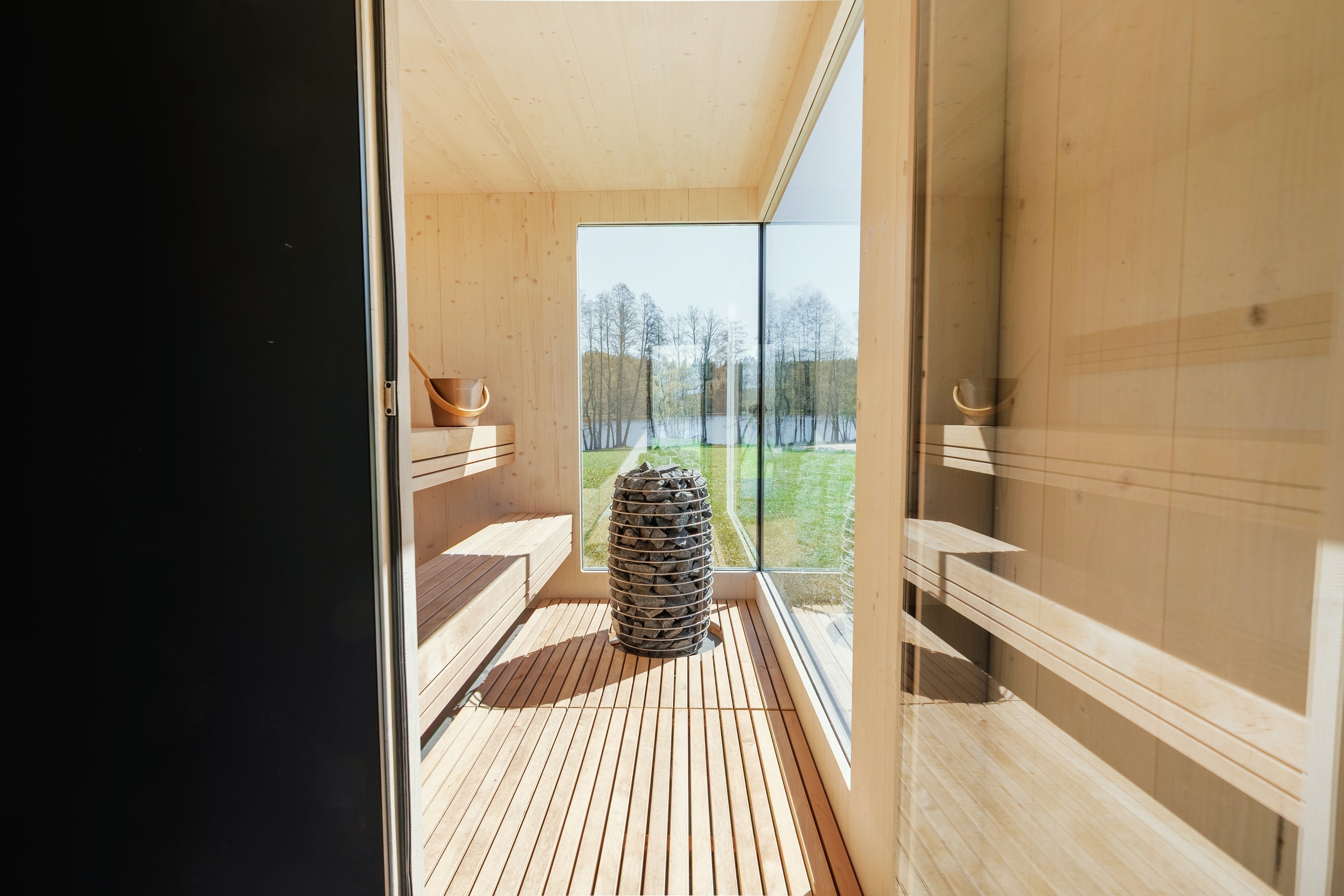Genevas St. Moritz Outdoor Sauna with Lounge & Shower Cabin