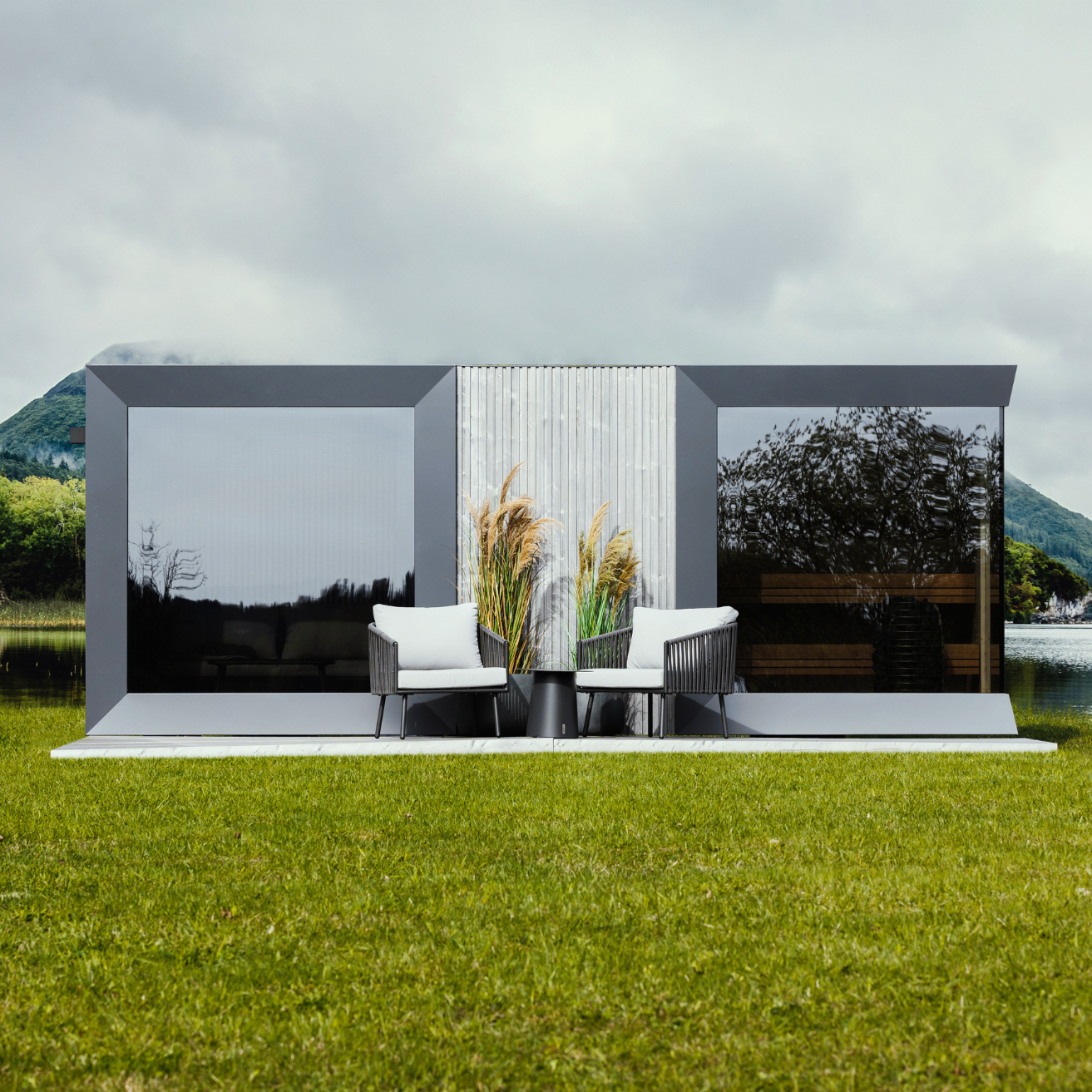 Genevas St. Moritz Outdoor Sauna with Lounge & Shower Cabin