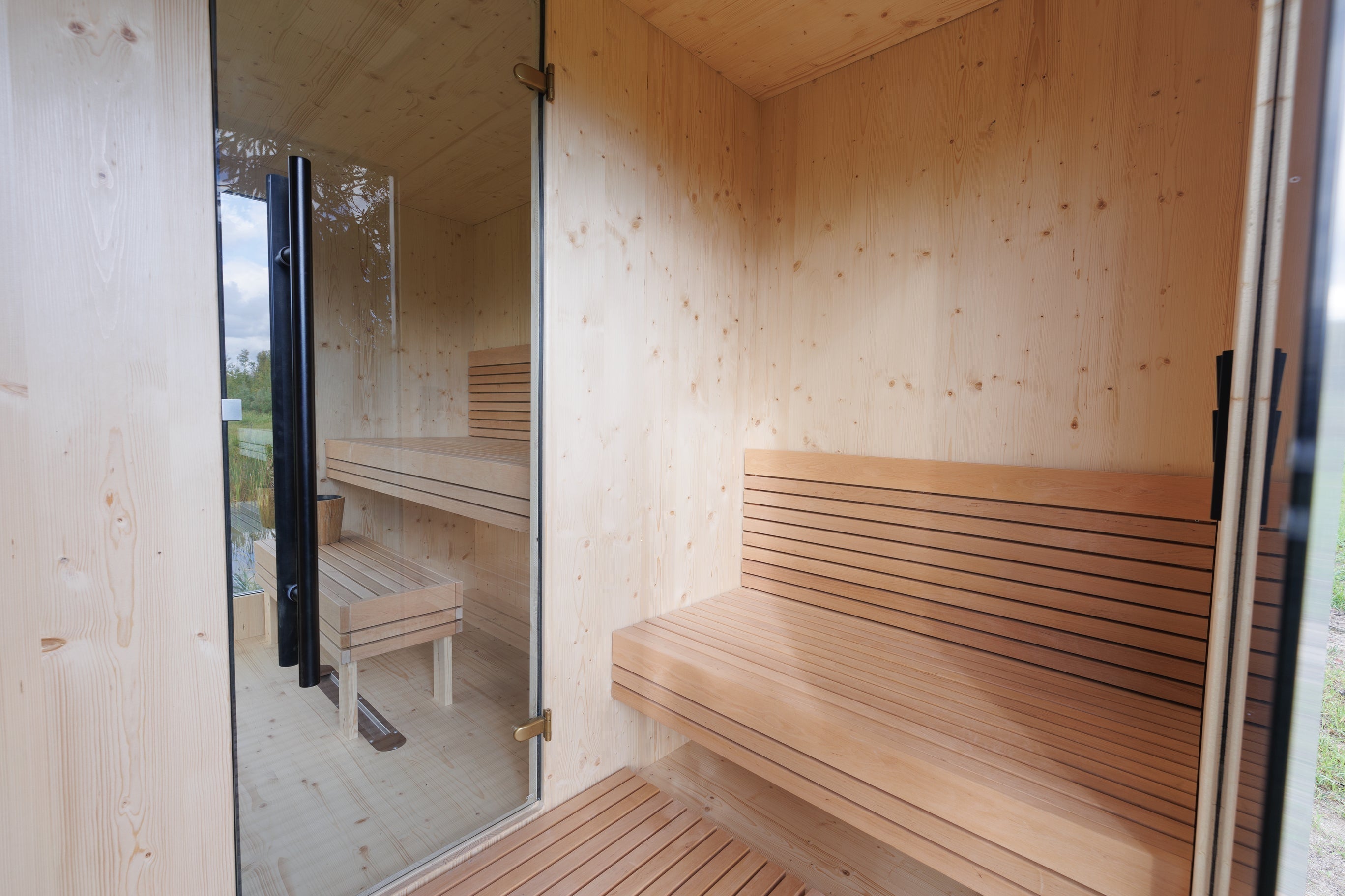 Genevas Zermatt Outdoor Sauna Cabin with Changing Room