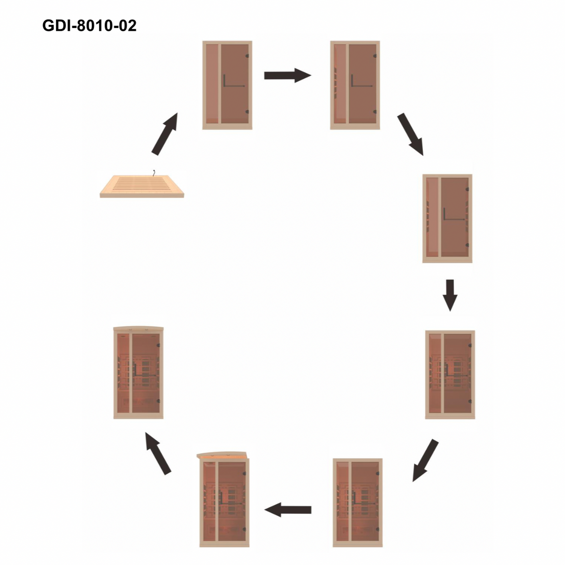Golden Designs GDI-8010-03 indoor sauna combining full spectrum infrared heat and Himalayan salt therapy in a modern 1-2 person design.