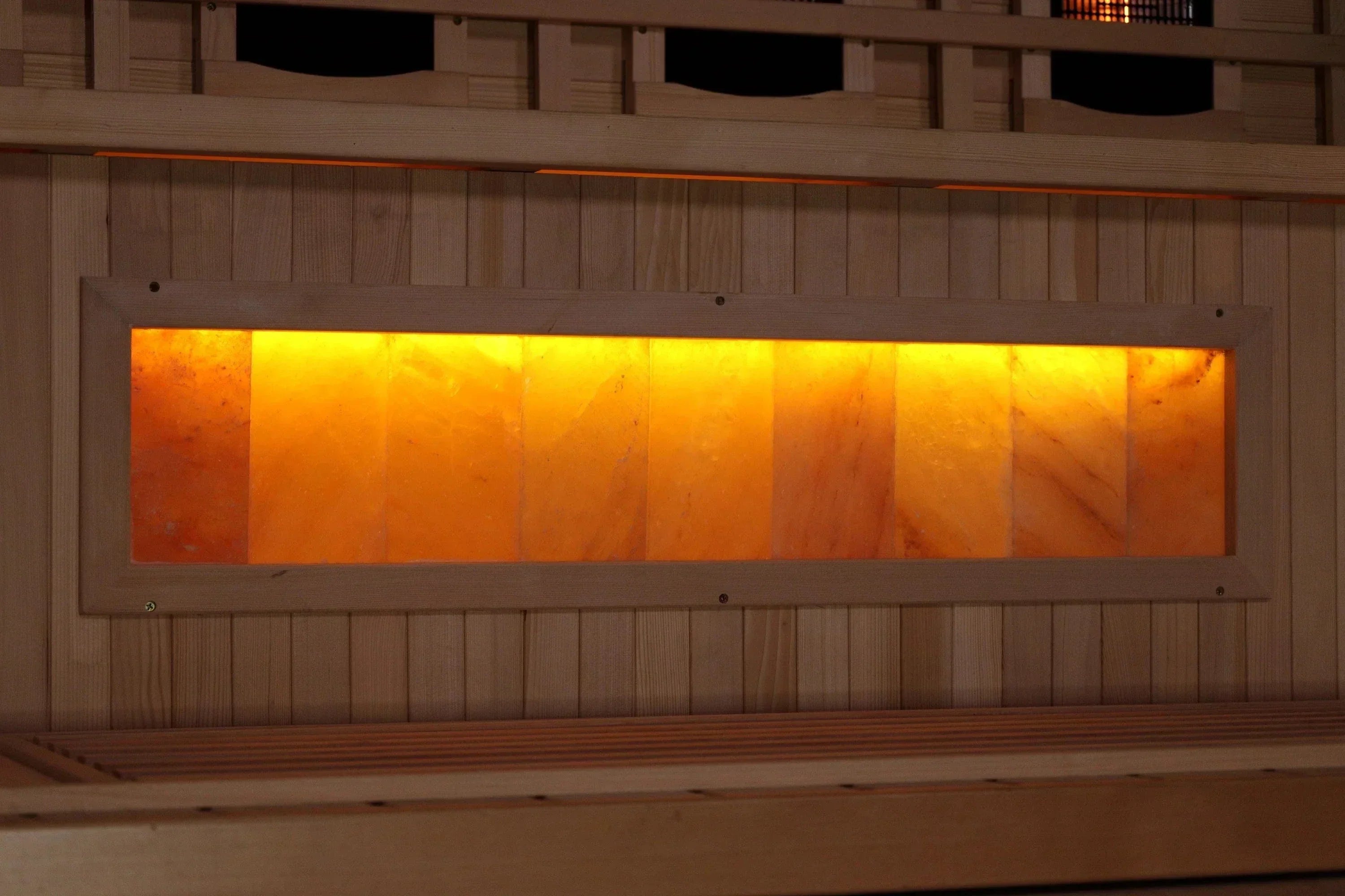 Golden Designs 3-Person Corner Sauna 2025 Reserve Edition with full spectrum infrared heating and built-in Himalayan salt bar for home wellness relaxation