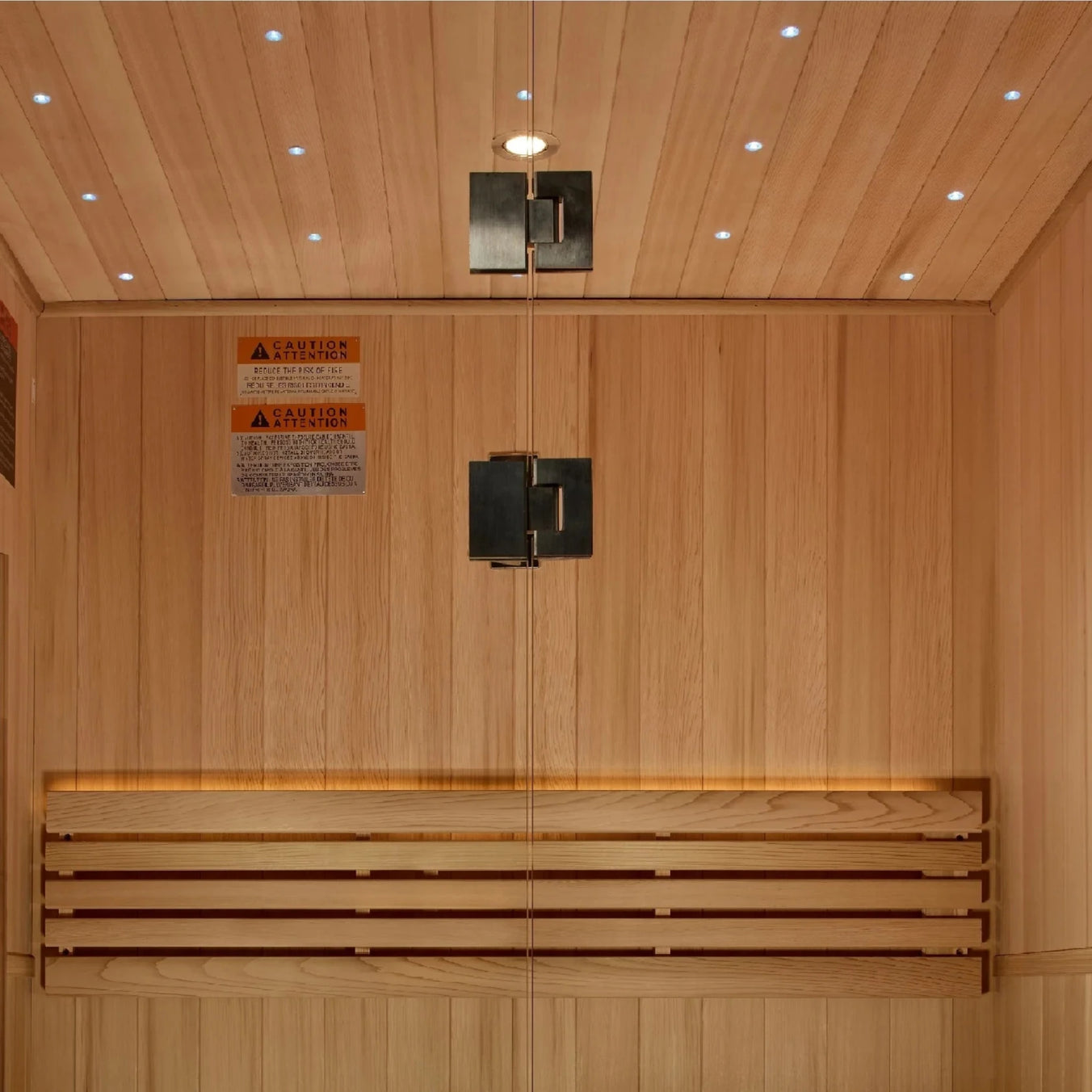 Golden Designs sauna 2-person model featuring powerful 6.0 kW heater stove delivering consistent traditional sauna heat and wellness comfort