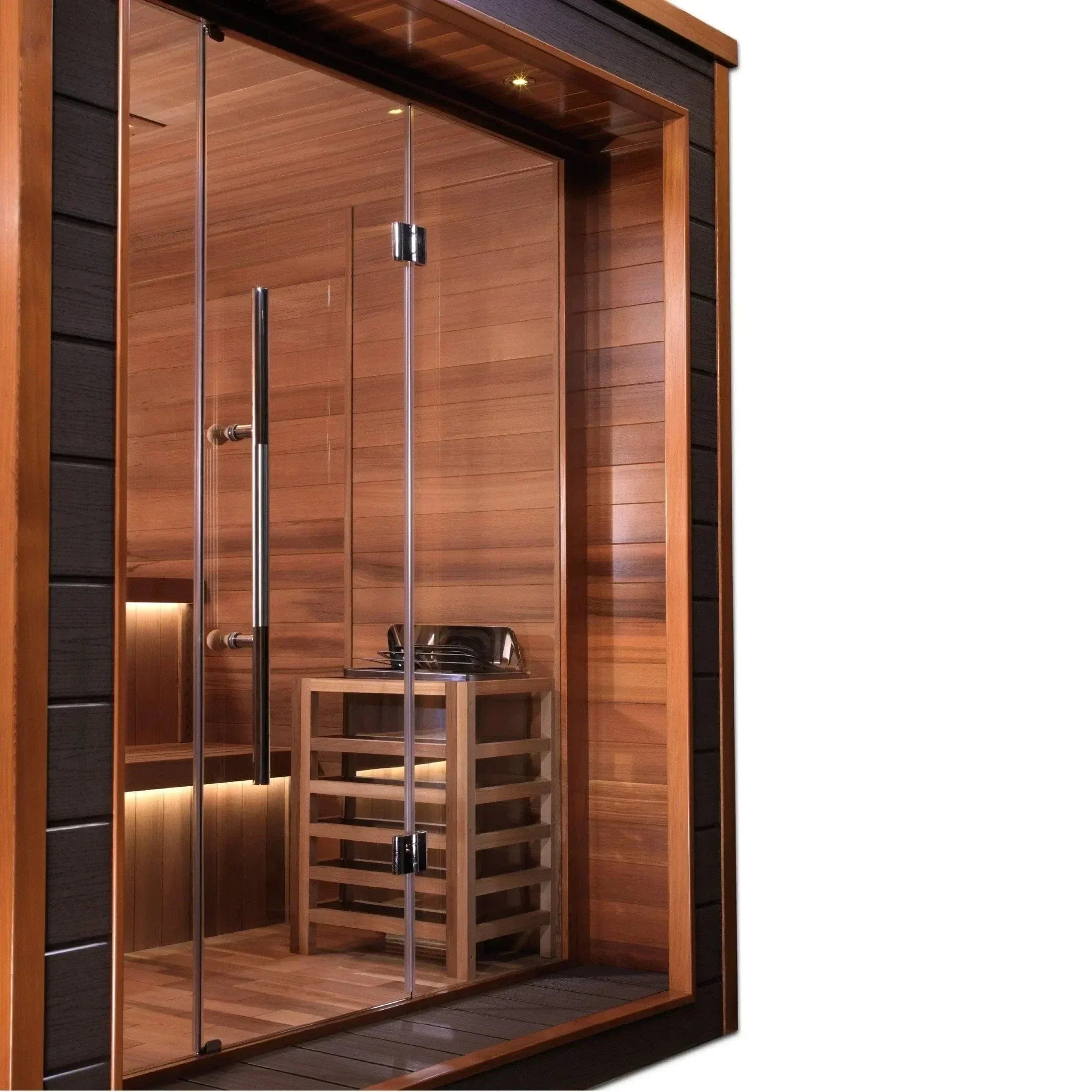 Golden Designs Bergen GDI-8206-01 6-person outdoor traditional sauna featuring a rugged all-weather exterior shell.