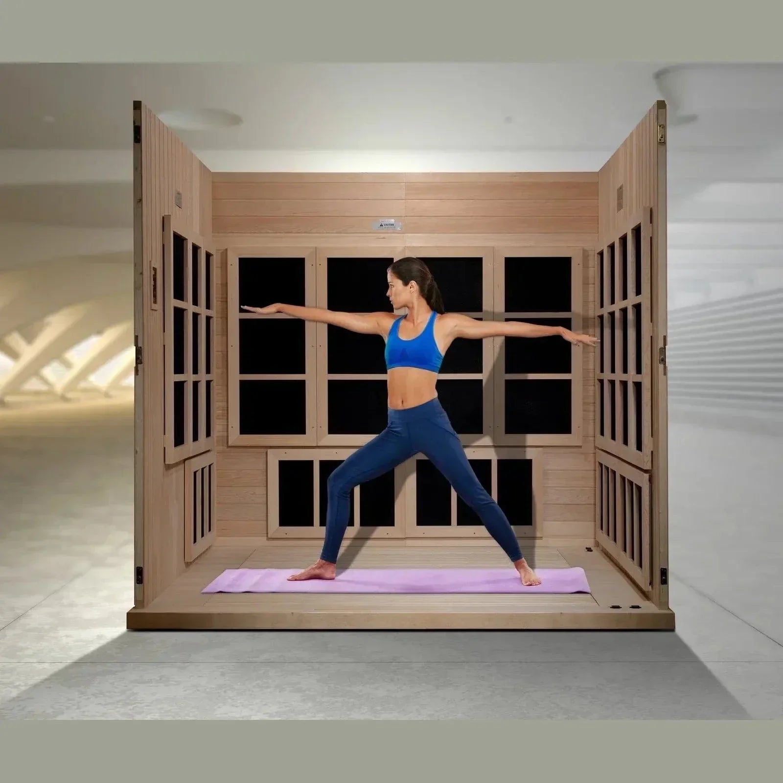 Golden Designs Catalonia infrared sauna for full-body relaxation, recovery, and wellness with near zero EMF PureTech heating system