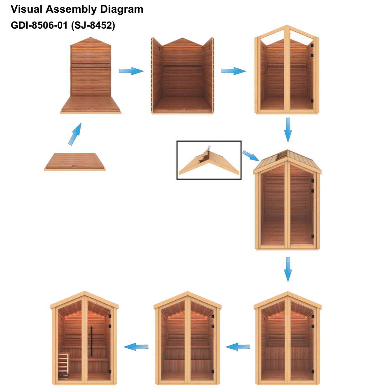 Golden Designs Savonlinna 3 Person Outdoor Traditional Sauna GDI-8503-01 with handcrafted wood cabin design and premium outdoor spa relaxation experience.