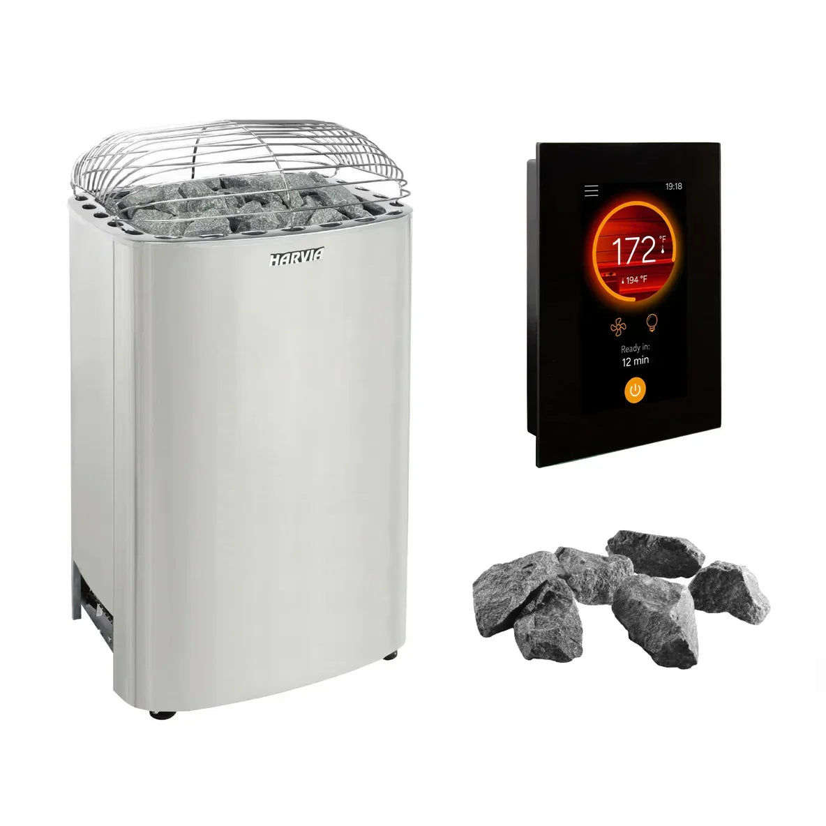 Harvia Club K10G 10kW Electric Sauna Heater Package with Xenio Control & Sauna Stones