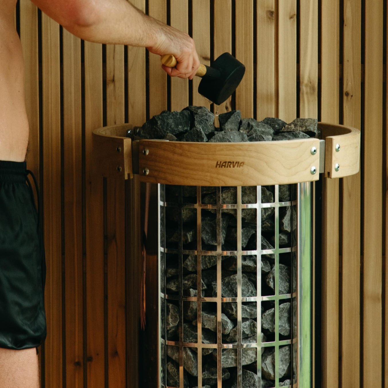 Harvia Cilindro PC110E 10.5kW Sauna Heater Package with Xenio Control & Sauna Stones