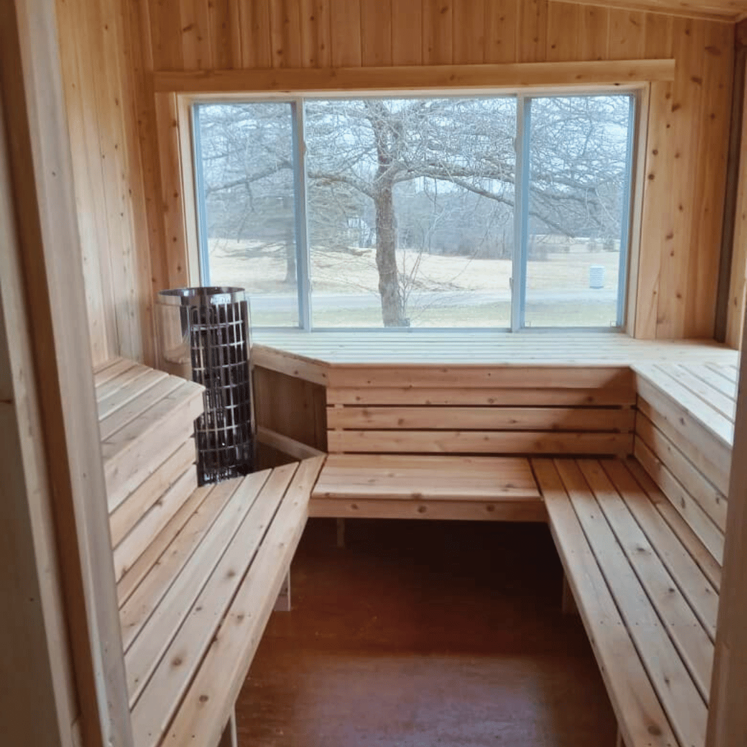 Harvia Cilindro PC90 9kW Sauna Heater Package with Integrated Controls & Sauna Stones