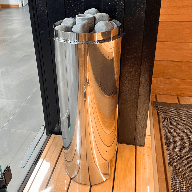 Harvia Cilindro PC90 9kW Sauna Heater Package with Integrated Controls & Sauna Stones