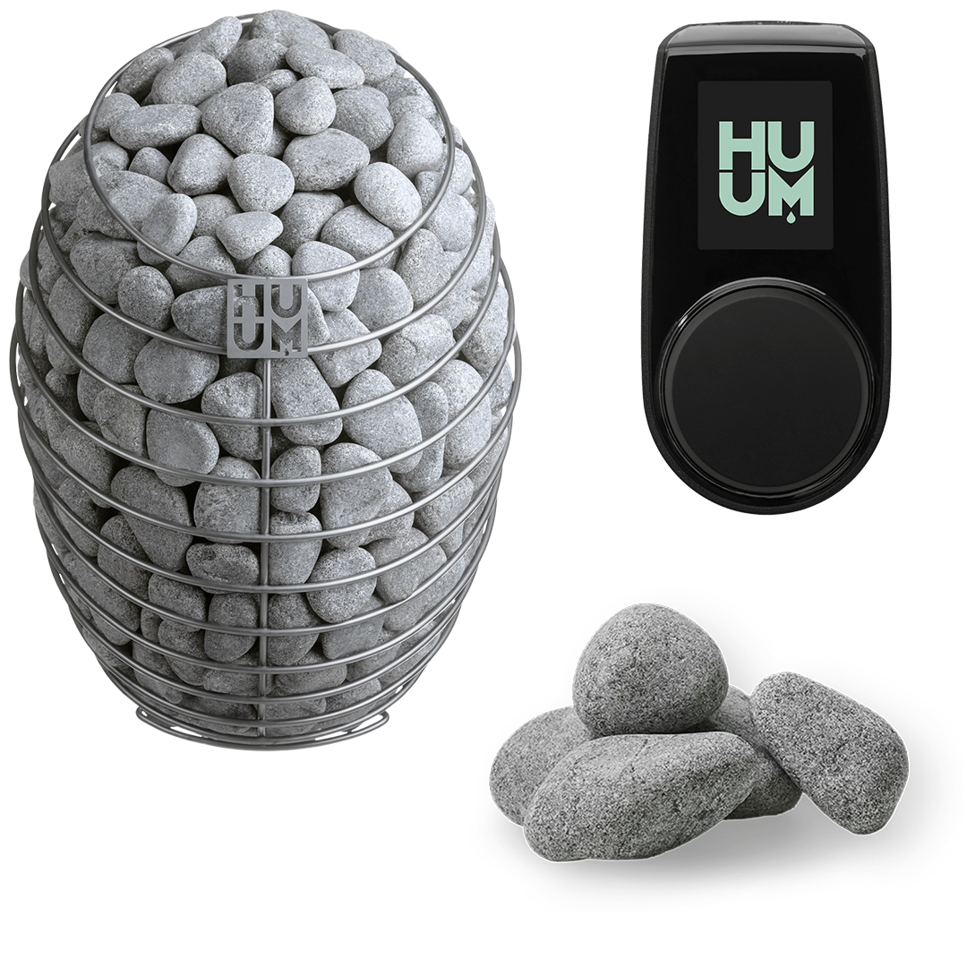 HUUM Drop 9kW Electric Sauna Heater Package with UKU Control & Sauna Stones
